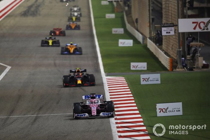 Sergio Pérez, Racing Point RP20, Alex Albon, Red Bull Racing RB16, Lando Norris, McLaren MCL35