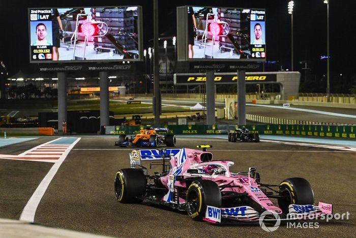 Lance Stroll, Racing Point RP20, Lando Norris, McLaren MCL35