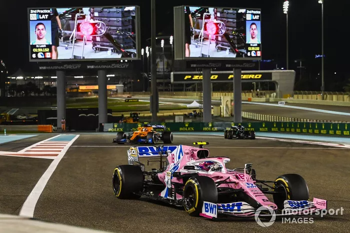 Lance Stroll, Racing Point RP20, Lando Norris, McLaren MCL35