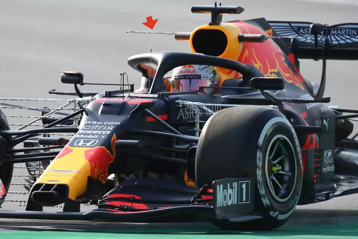 Detalle del sensor del Red Bull Racing RB16