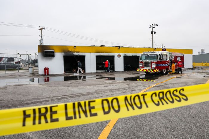 Incendio en la zona de garajes de Daytona