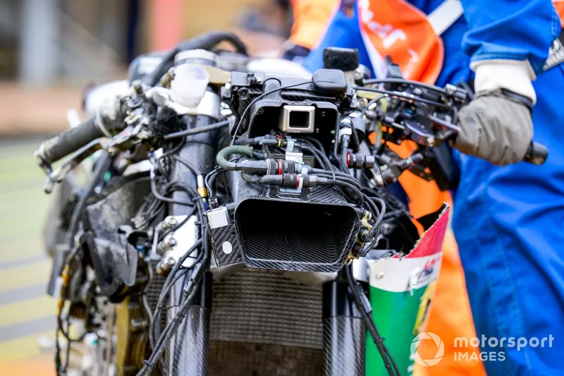 The bike of Johann Zarco, LCR Honda after his crash