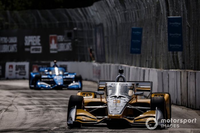 Scott McLaughlin, Team Penske Chevrolet, Alex Palou, Chip Ganassi Racing Honda