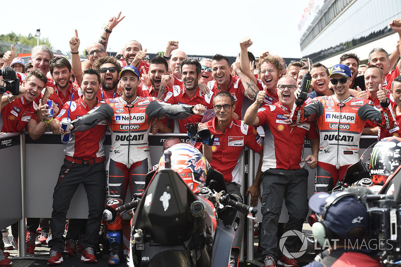 Race winner Andrea Dovizioso, Ducati Team, second place Jorge Lorenzo, Ducati Team