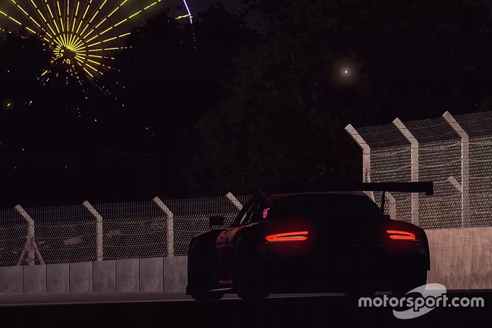 Acción de carrera en la noche