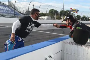 Darrell Wallace Jr., Richard Petty Motorsports, Chevrolet Camaro, Daniel Suarez, Gaunt Brothers Racing Toyota