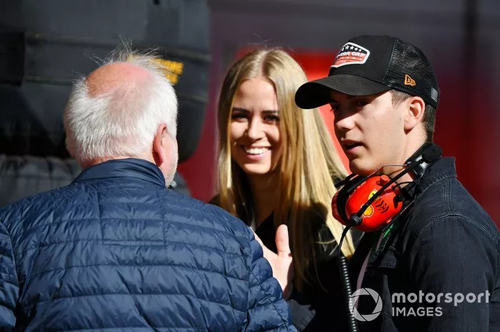 The father, Norbert, and brother, Fabian, of Sebastien Vettel, Ferrari 