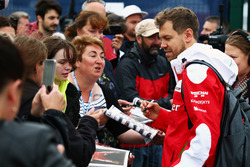 Sebastian Vettel, Ferrari signs autographs for the fans