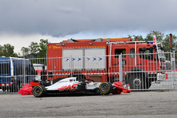 El coche de Romain Grosjean, Haas F1 Team VF-18