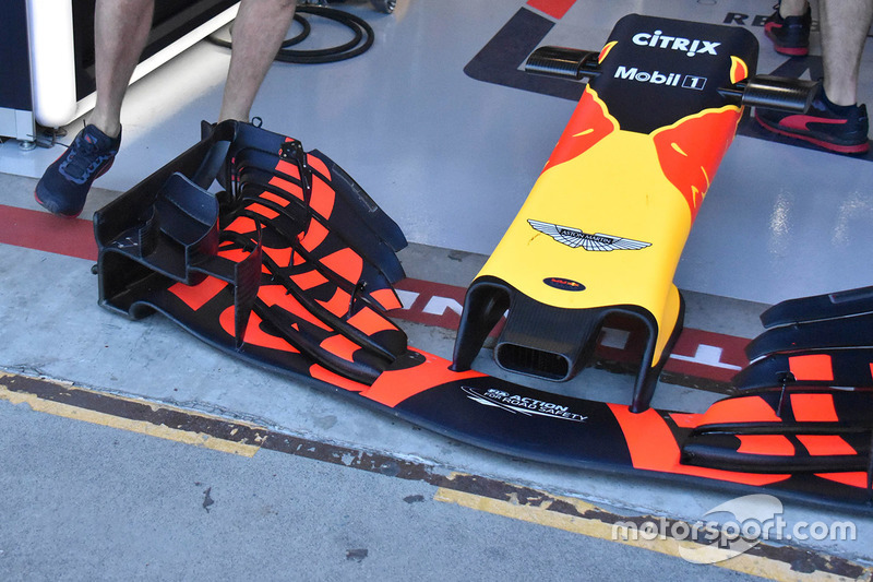 Detalle del ala frontal Red Bull Racing RB14