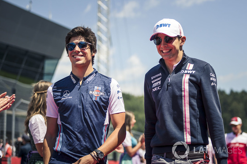 Lance Stroll, Williams and Esteban Ocon, Force India F1 on the drivers parade