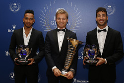 Lewis Hamilton, World Champion Nico Rosberg, Daniel Ricciardo