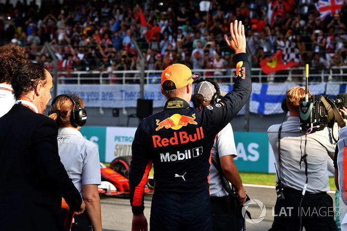 Max Verstappen, Red Bull Racing celebra en parc ferme
