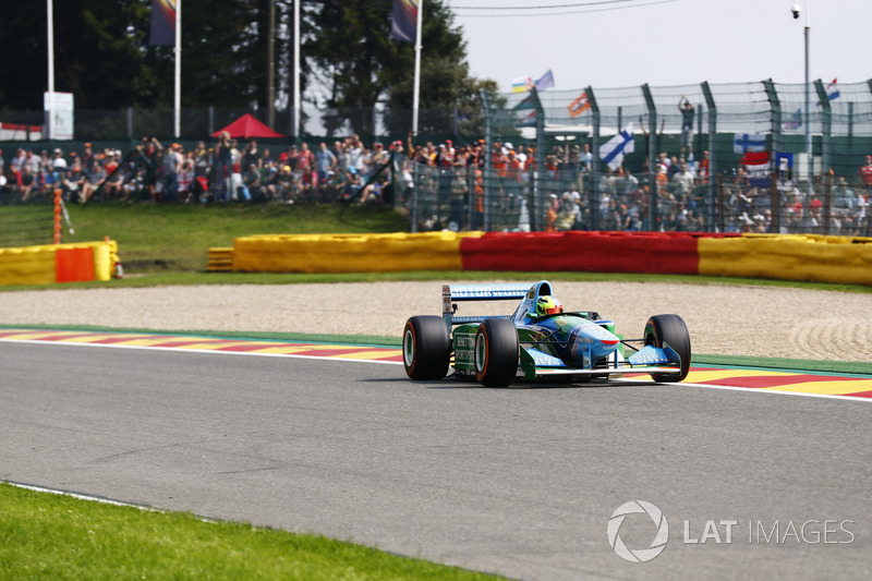 Mick Schumacher drives the Benetton Ford B194