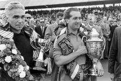 Left-to-right: Piero Taruffi, 2nd position and Alberto Ascari, 1st position, on the podium