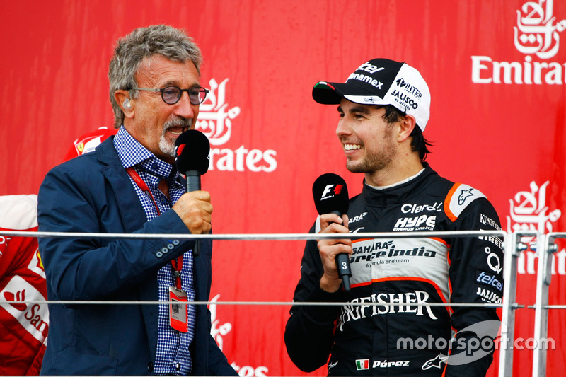 Eddie Jordan, con Sergio Pérez, Sahara Force India F1