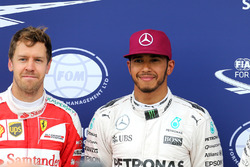 Sebastian Vettel, Scuderia Ferrari e Lewis Hamilton, Mercedes AMG F1 Team