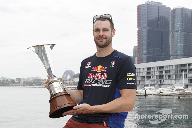 Shane van Gisbergen, Triple Eight Race Engineering Holden with 2016 Championship trophy