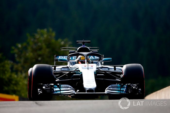 Lewis Hamilton, Mercedes AMG F1 W08, con el halo