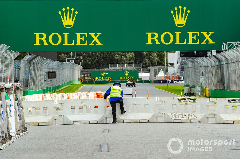 Set up in progress on the starting grid