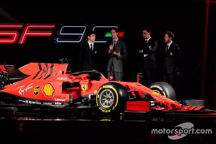 Charles Leclerc, Ferrari, Sebastian Vettel, Ferrari, Mattia Binotto, Team Principal, Ferrari