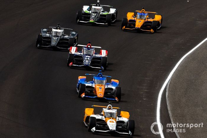 Felix Rosenqvist, Arrow McLaren Chevrolet, Scott Dixon, Chip Ganassi Racing Honda, Santino Ferrucci, A.J. Foyt Enterprises Chevrolet