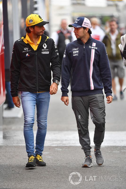 Carlos Sainz Jr., Renault Sport F1 Team y Sergio Perez, Racing Point Force India F1 Team