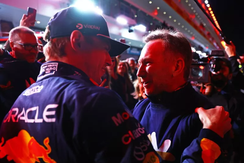 Max Verstappen, champion du monde des conducteurs, Red Bull Racing, Christian Horner, directeur d'équipe, Red Bull Racing