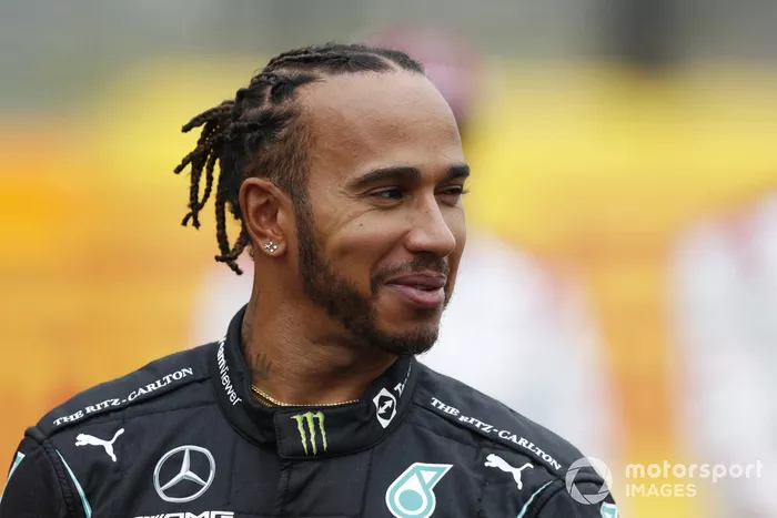 Lewis Hamilton, Mercedes, antes de la presentación del coche de Fórmula 1 de 2022