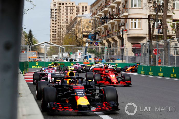 Max Verstappen, Red Bull Racing RB14 Tag Heuer, Kimi Raikkonen, Ferrari SF71H, Esteban Ocon, Force India VJM11 Mercedes, Carlos Sainz Jr., Renault Sport F1 Team R.S. 18, Sergio Perez, Force India VJM11 Mercedes