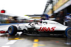 Romain Grosjean, Haas F1 Team VF-18 Ferrari, quitte le garage