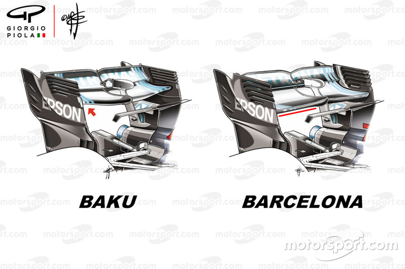 Mercedes F1 W09, ala posteriore GP d'Azerbaijan e GP di Spagna