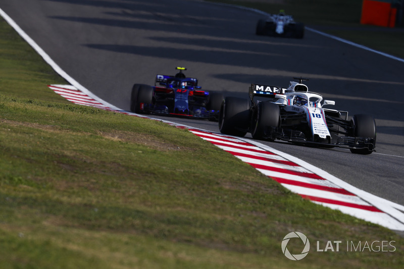 Lance Stroll, Williams FW41 Mercedes, Pierre Gasly, Toro Rosso STR13 Honda