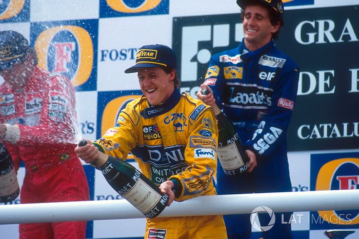 Prost, Senna y Schumacher en el podio
