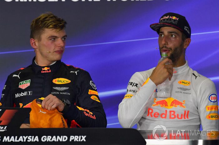 Max Verstappen, Red Bull Racing y Daniel Ricciardo, Red Bull Racing