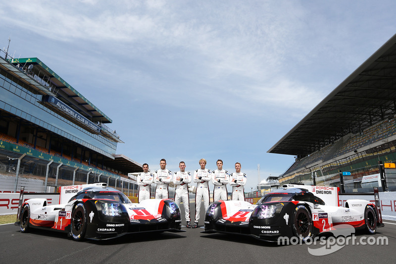#1 Porsche Team Porsche 919 Hybrid: Neel Jani, Andre Lotterer, Nick Tandy, #2 Porsche Team Porsche 919 Hybrid: Timo Bernhard, Earl Bamber, Brendon Hartley
