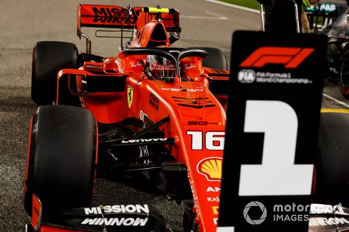 Charles Leclerc, Ferrari SF90 celebra en Parc Ferme 