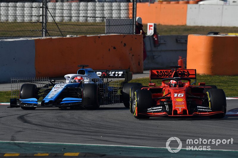 Charles Leclerc, Ferrari SF90 and Robert Kubica, Williams FW42