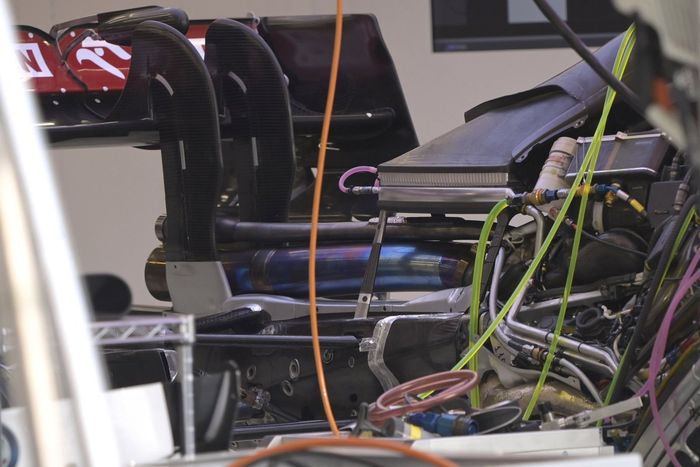 Detalle del motor del Alfa Romeo Racing C41