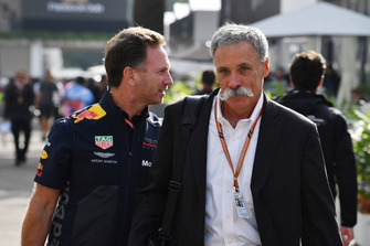 Christian Horner, Red Bull Racing Takım Patronu ve Chase Carey, CEO, Formula One