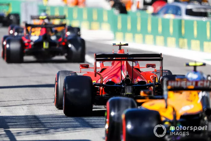 Charles Leclerc, Ferrari SF1000, Lando Norris, McLaren MCL35