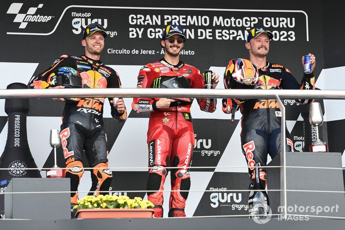 Francesco Bagnaia, Equipo Ducati, Brad Binder, Red Bull KTM Factory Racing, Jack Miller, Red Bull KTM Factory Racing