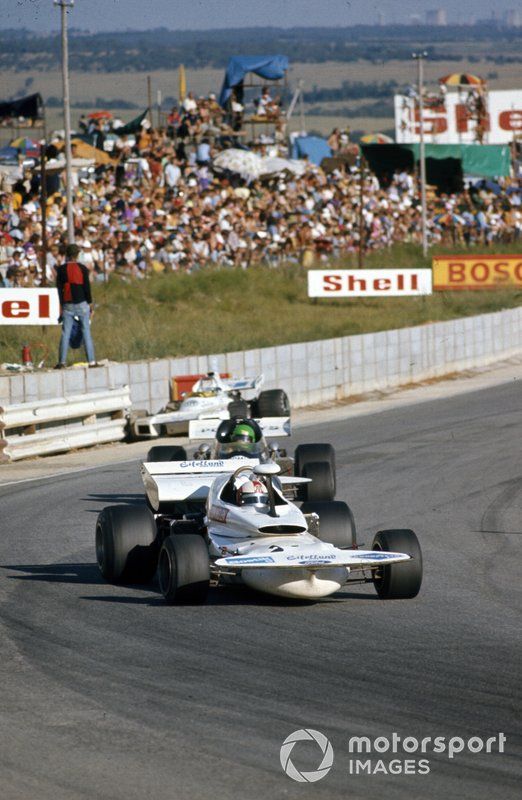 Rolf Stommelen, March 721 Ford, Henri Pescarolo, March 721 Ford y Carlos Reutemann,  Brabham BT34 Ford