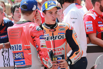 Il poleman Marc Marquez, Repsol Honda Team, il terzo qualificato Jorge Lorenzo, Ducati Team