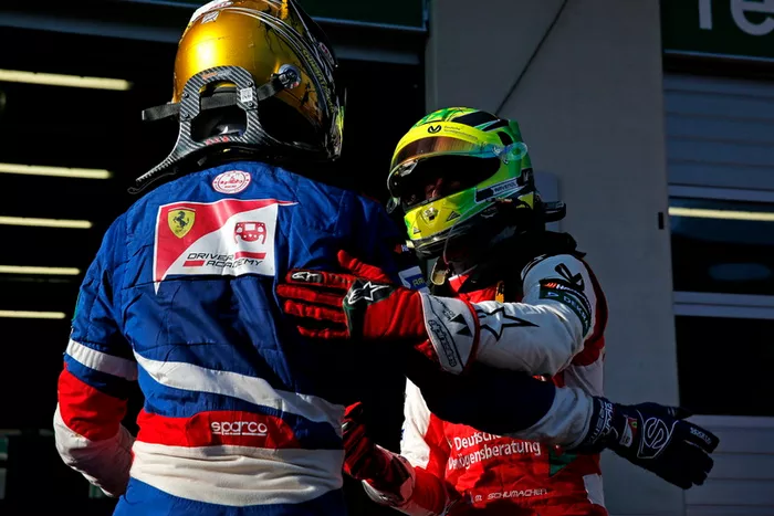 Robert Shwartzman, PREMA Theodore Racing Dallara F317 - Mercedes-Benz and Mick Schumacher, PREMA Theodore Racing Dallara F317 - Mercedes-Benz
