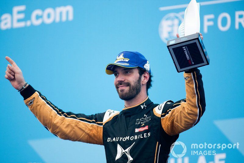 Jean-Eric Vergne, DS TECHEETAH celebrates second position on the podium