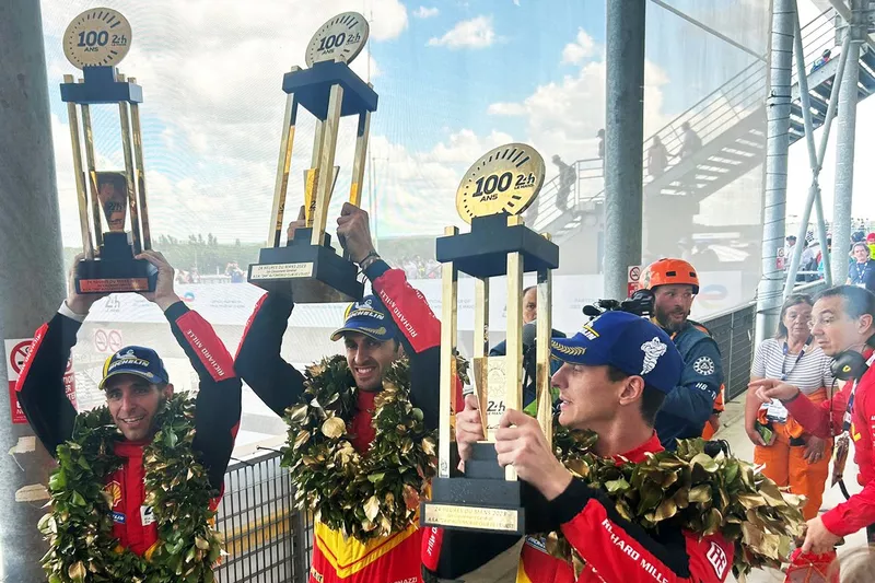 Race winners Alessandro Pier Guidi, James Calado, Antonio Giovinazzi, Ferrari AF Corse Ferrari 499P