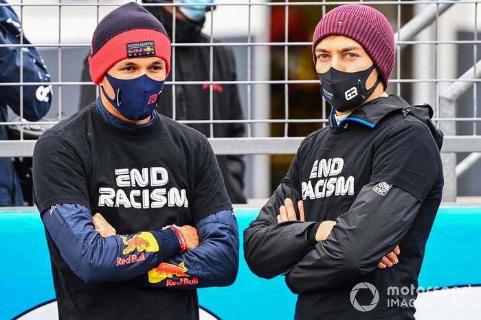 Alex Albon, Red Bull Racing, George Russell, Williams Racing