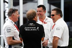 Mike O'Driscoll, Williams, Bob Fernley, Subdirector del equipo, Force India, Eric Boullier, Director