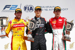 Podium : le vainqueur Artem Markelov, RUSSIAN TIME, le deuxième Norman Nato, Pertamina Arden, le troisième Charles Leclerc, PREMA Racing